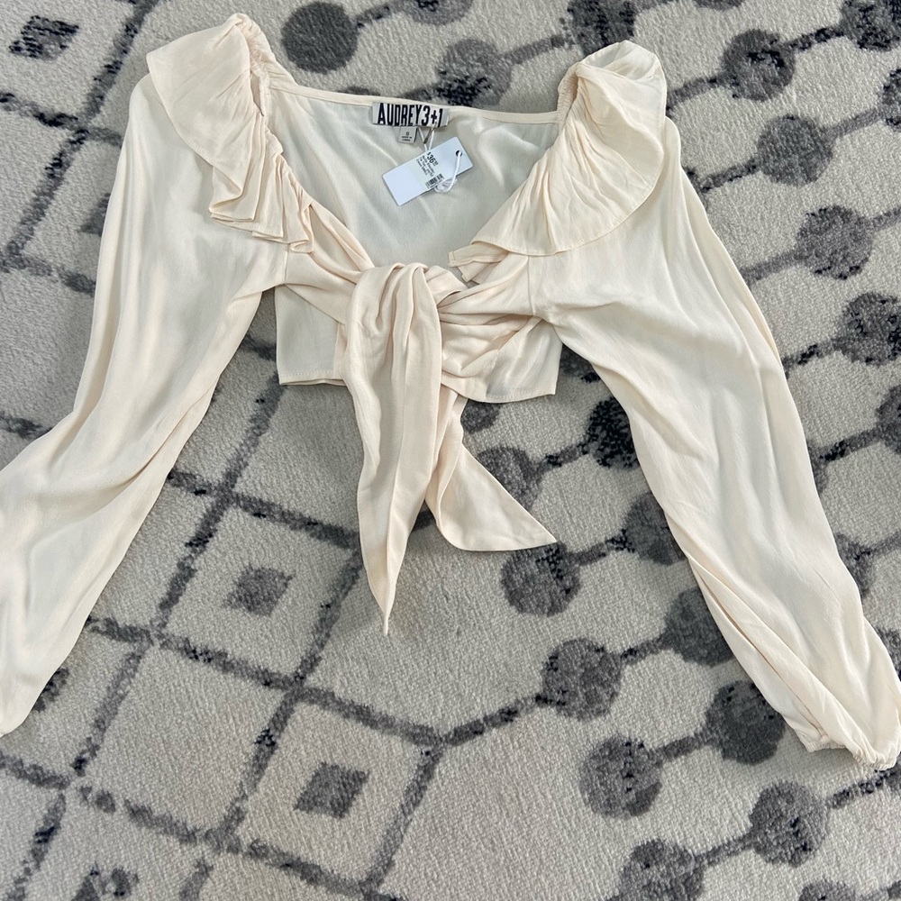 Cream Cropped Blouse